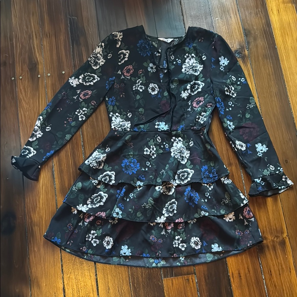 BB Dakota Black Floral Dress